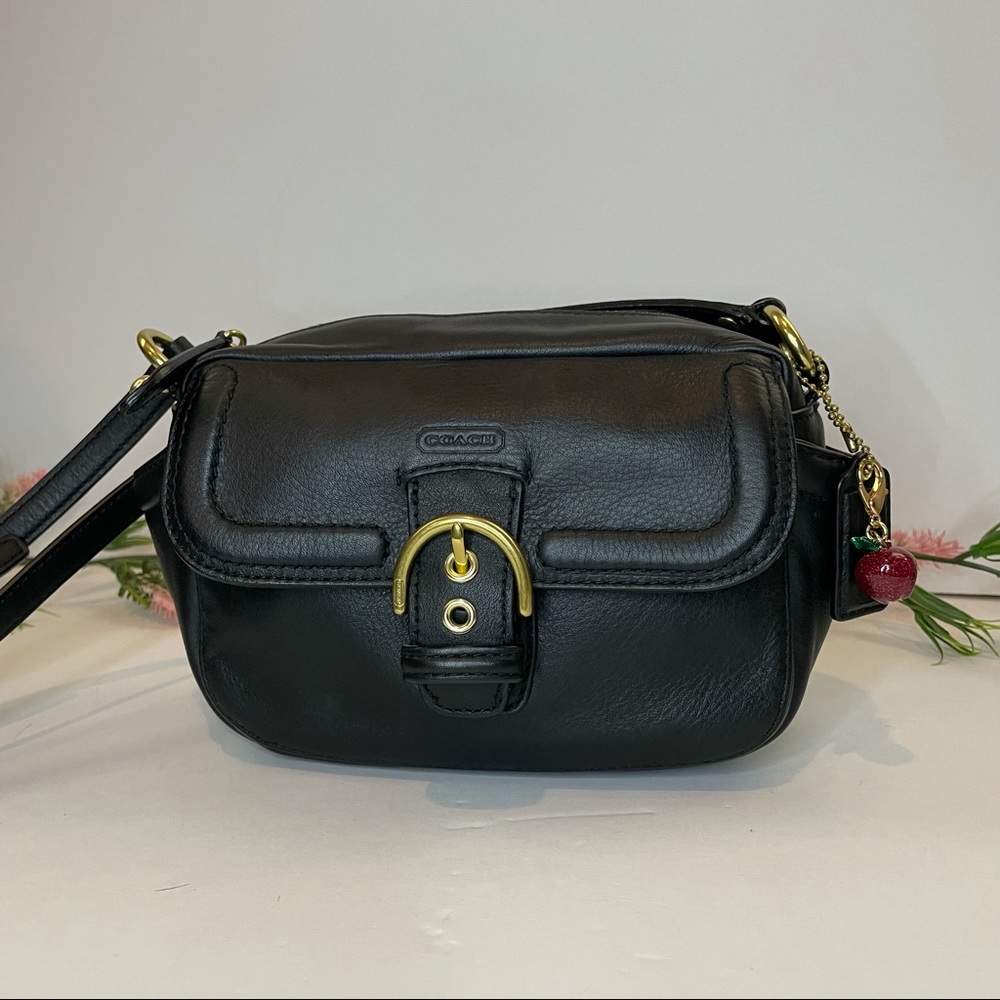 Coach Campbell Black Leather Camera Bag